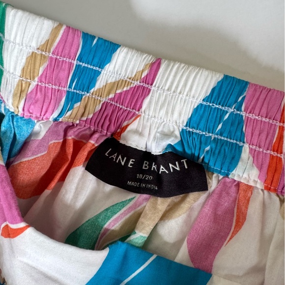 Lane Bryant White Floral MIDI Elastic Skirt Pockets Women’s 18/20 NWOT - Picture 5 of 9